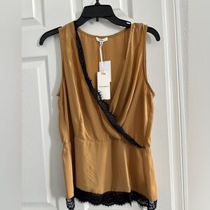 NEW Pleione Sleeveless Shirt with Lace Peplum Detail